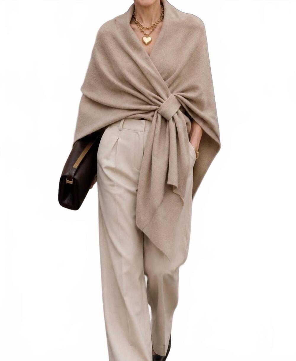 NEW J'ENVIE/ELI rachel knit wrap in fawn
